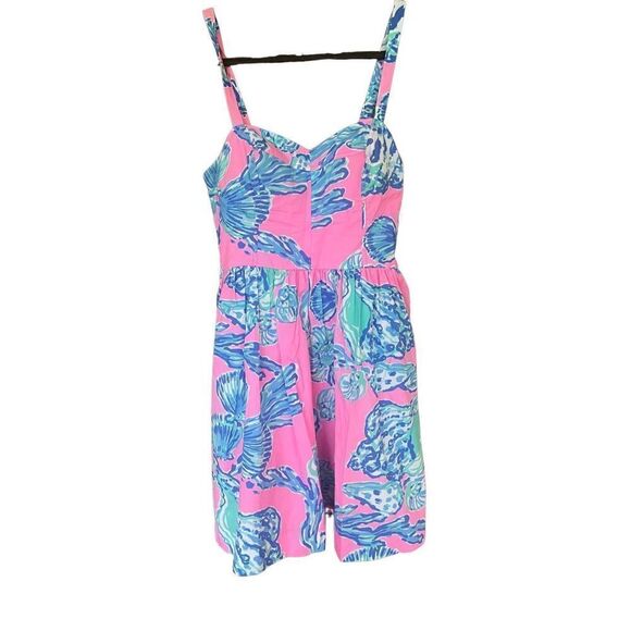 Lilly Pulitzer Womens Multicolor Seashells Ardleigh Fit And Flare Dress Size 00 - Picture 5 of 12